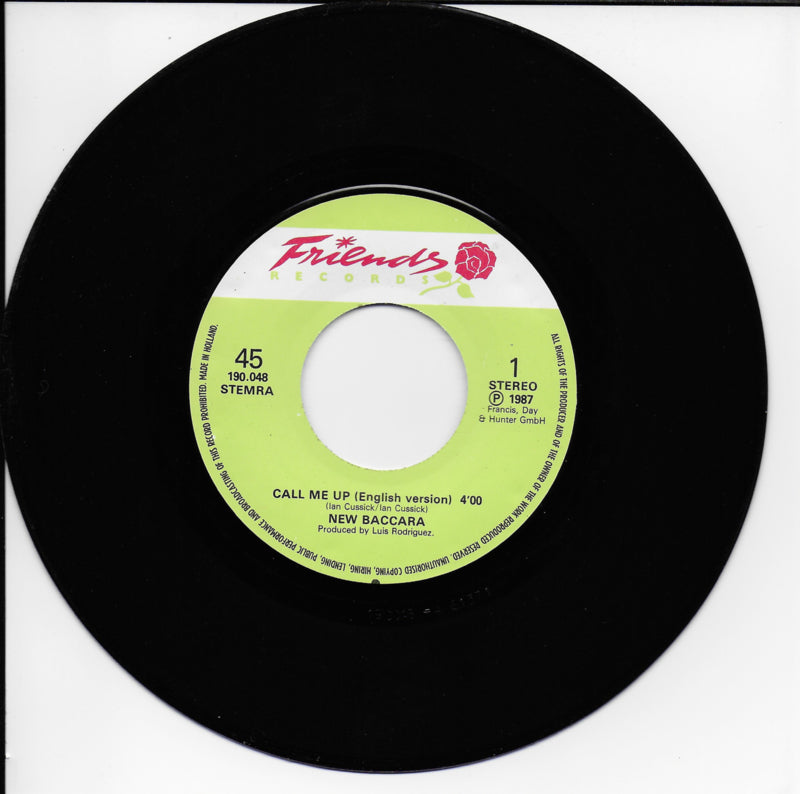 New Baccara - Call me up – Vinyl On 45 NEW BACCARA/ CALL ME UP 12