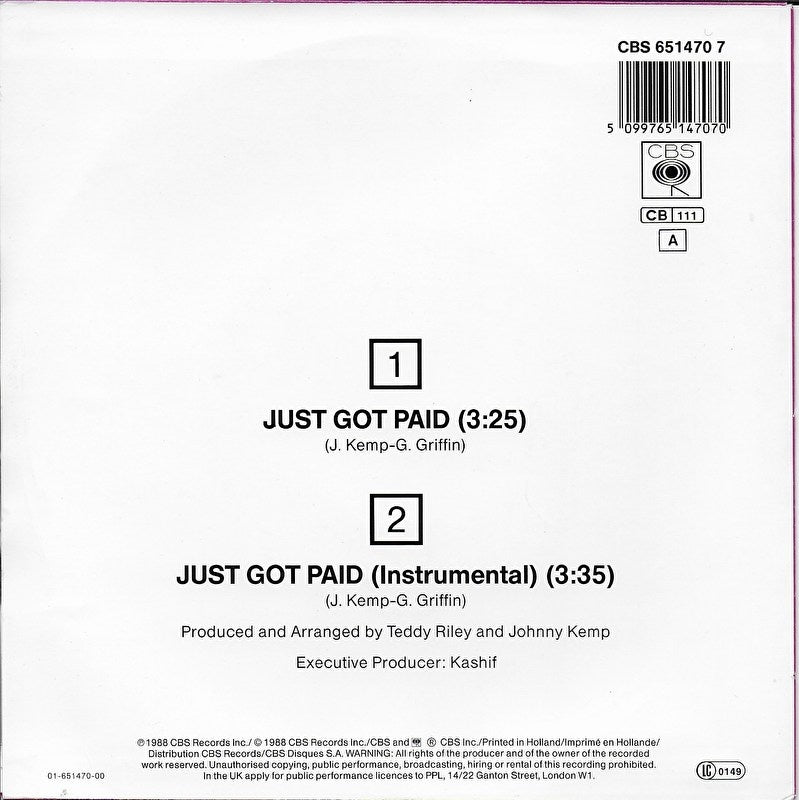 Johnny Kemp - Just got paid