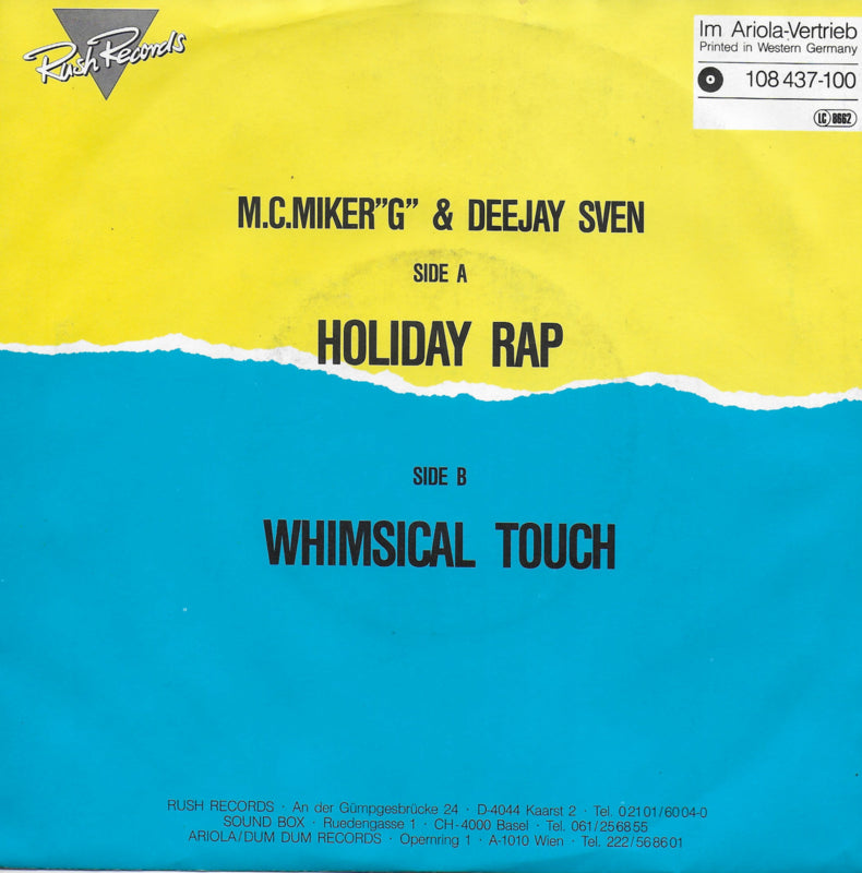 M.C. Miker "G" & Deejay Sven - Holiday rap (Duitse uitgave)