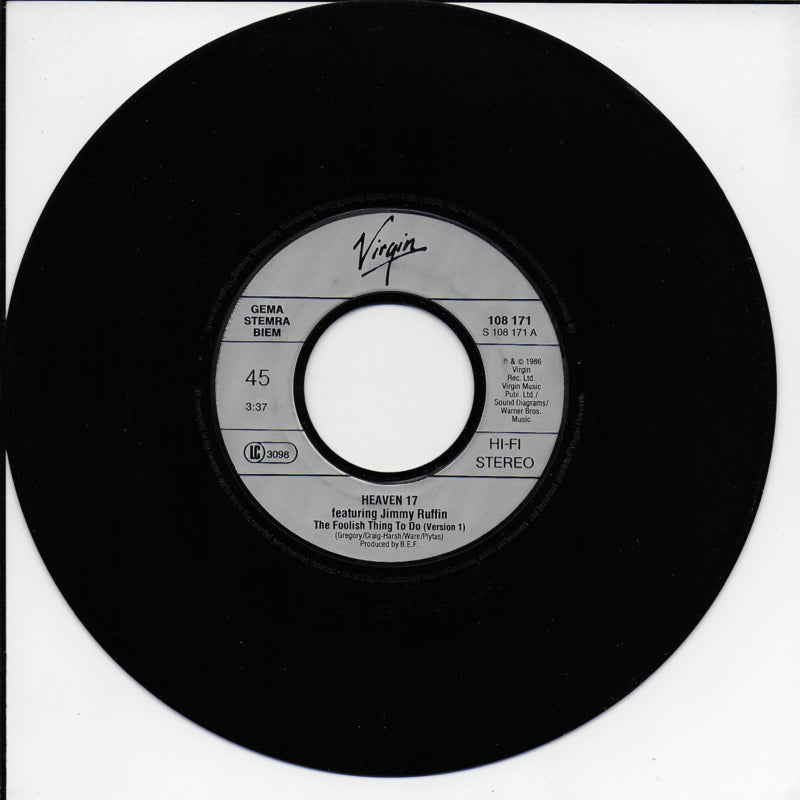 Heaven 17 feat. Jimmy Ruffin - The foolish thing to do