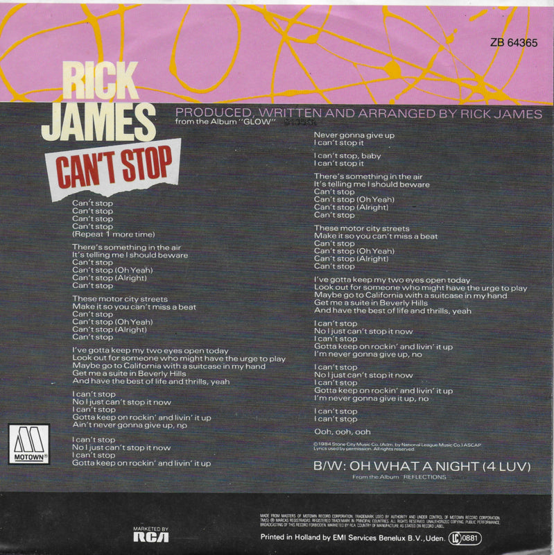 Rick James - Can't stop