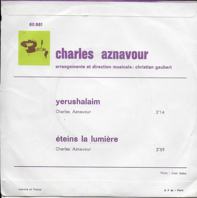 Charles Aznavour - Yerushalaim