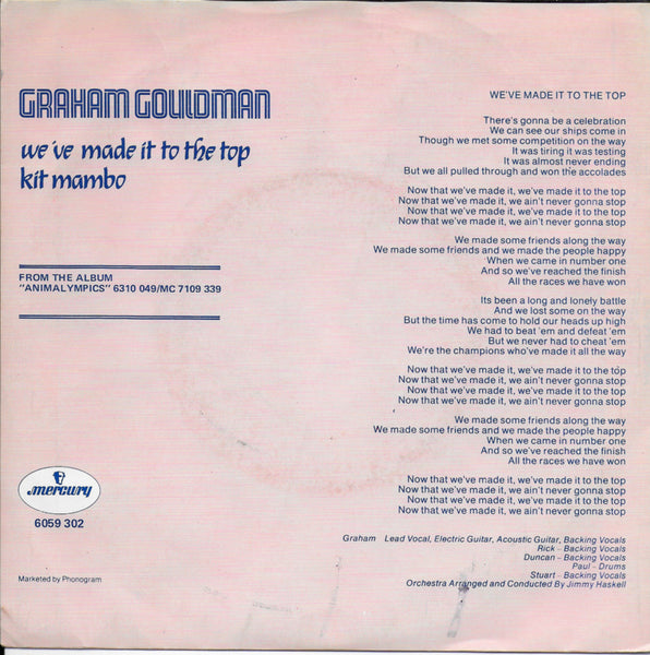 Graham Gouldman - We've made it to the top