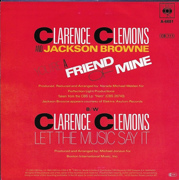 Clarence Clemons & Jackson Browne - You're a friend of mine