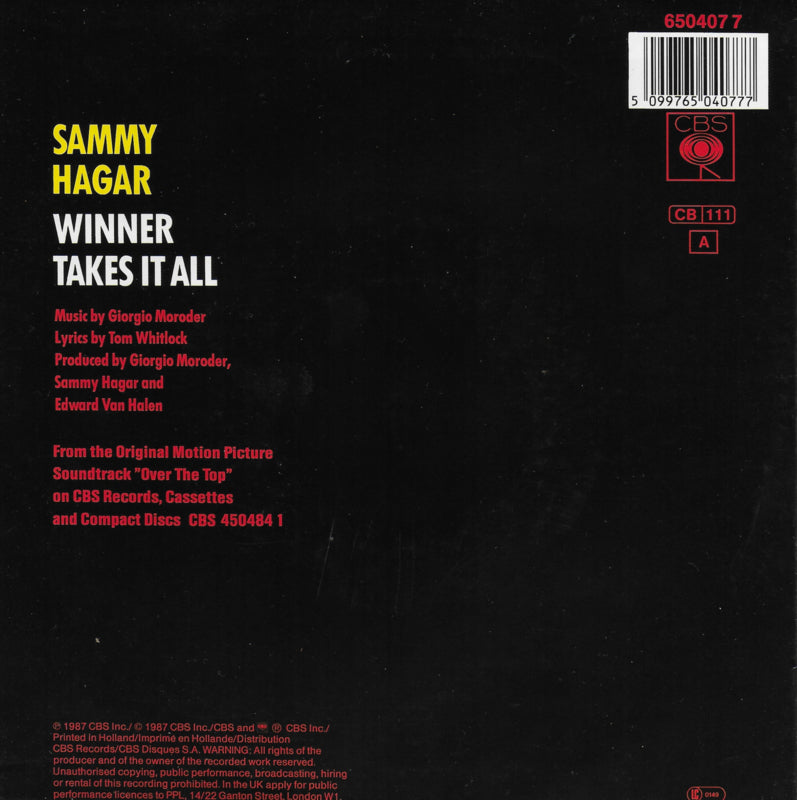 Sammy Hagar - Winner takes it all