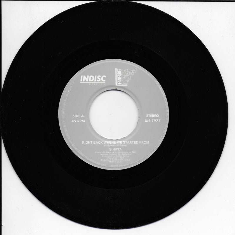 Sinitta - Right back where we started from