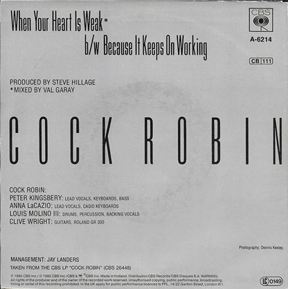 Cock Robin - When your heart is weak