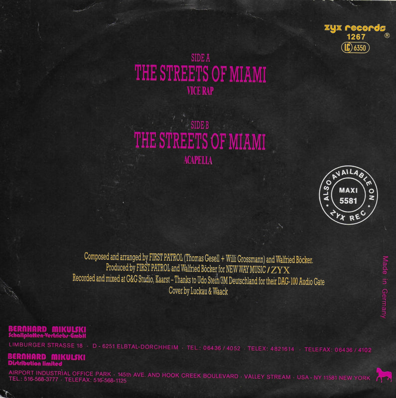 First Patrol feat. Napoleon - The streets of Miami (vice rap)