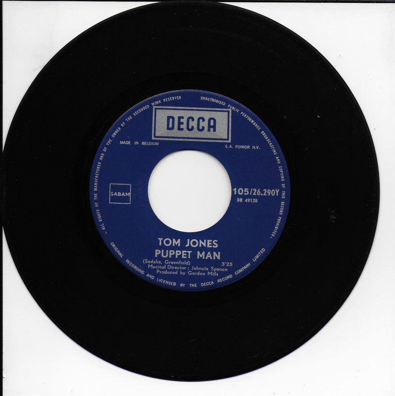 Tom Jones - Puppet man (Belgische uitgave)