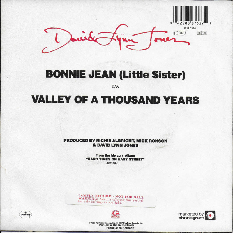 David Lynn Jones - Bonnie Jean (little sister)