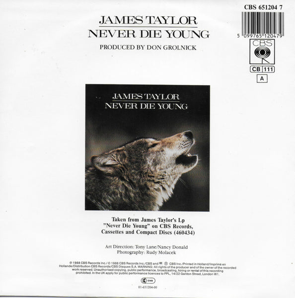 James Taylor - Never die young