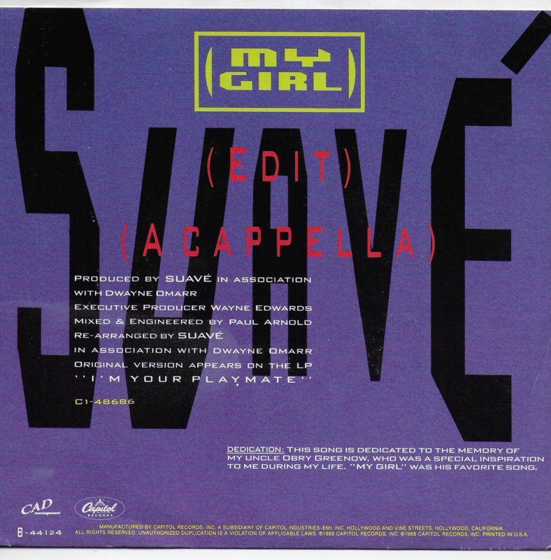 Suavé - My girl (Amerikaanse uitgave)