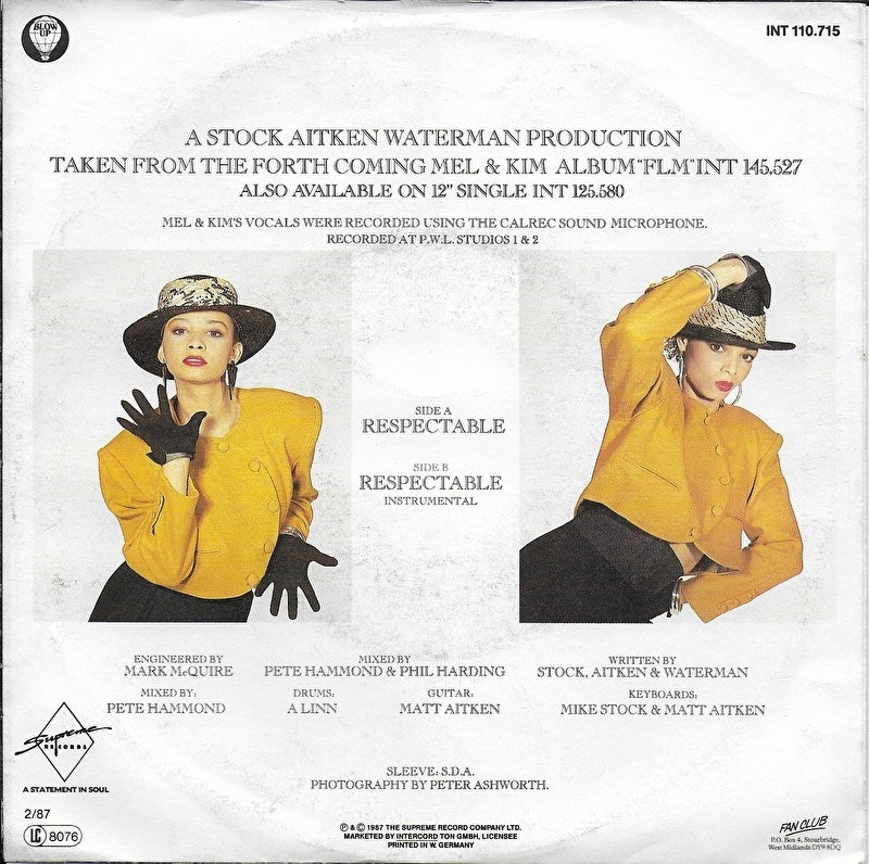 Mel & Kim - Respectable (Alternative cover)