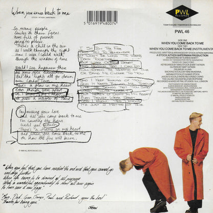 Jason Donovan - When you come back to me (Engelse uitgave)