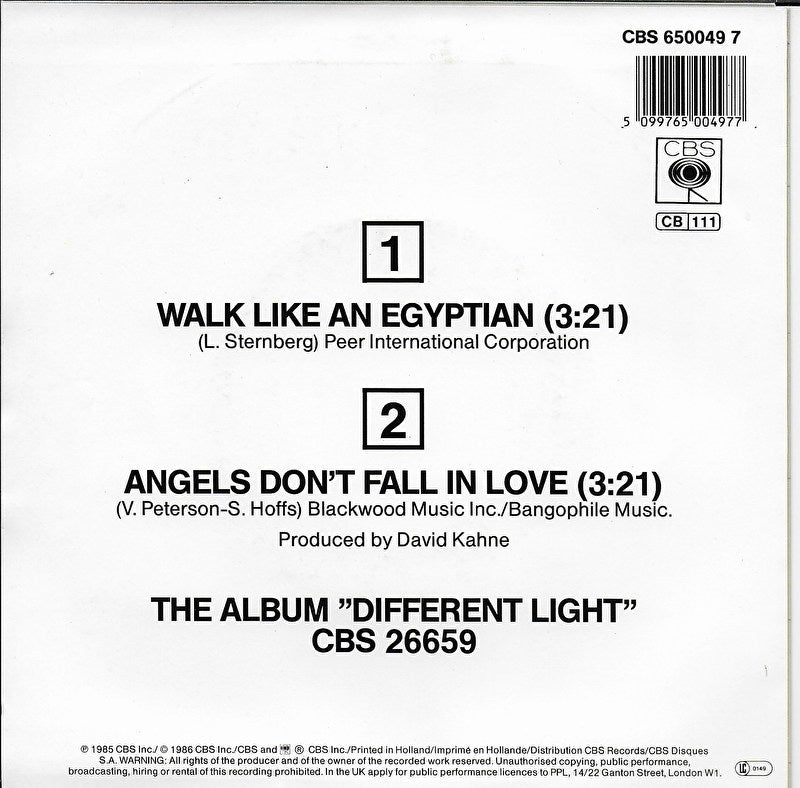 Bangles - Walk like an Egyptian