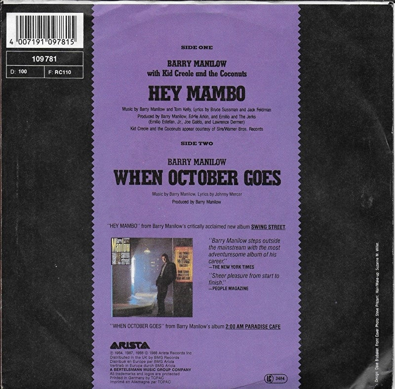 Barry Manilow with Kid Creole and the Coconuts - Hey mambo