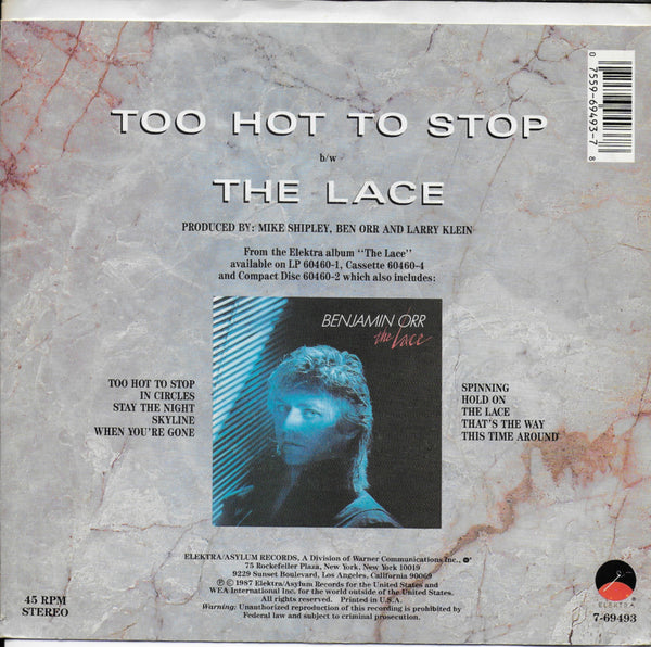 Benjamin Orr - Too hot to stop (Amerikaanse uitgave)