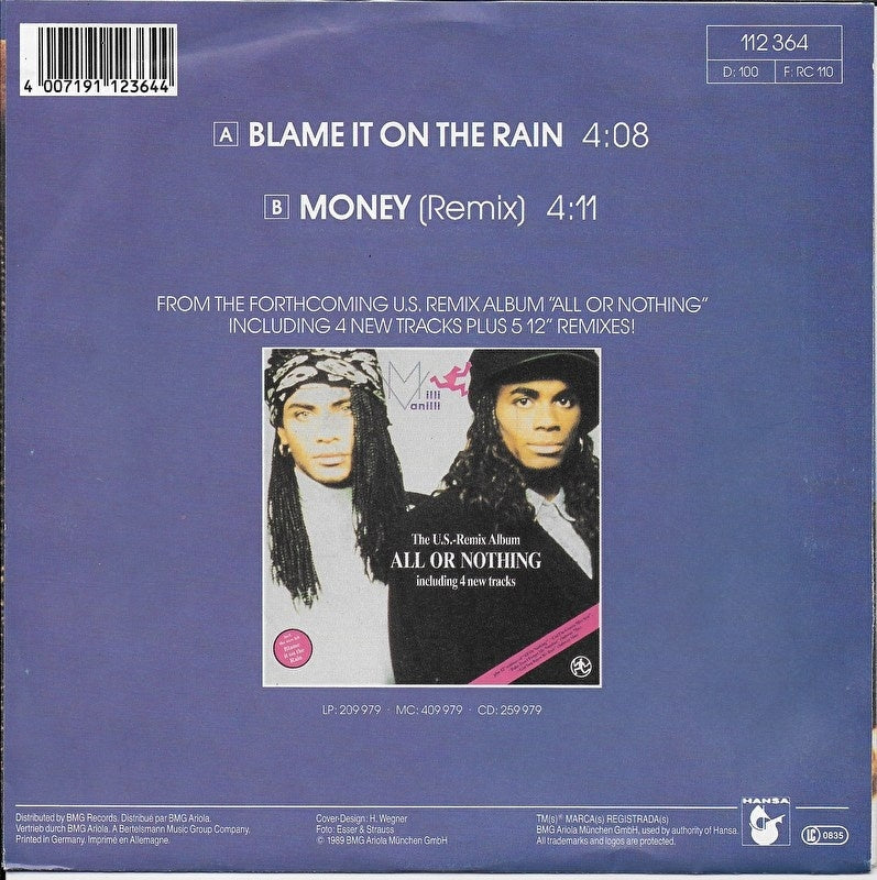 Milli Vanilli - Blame it on the rain