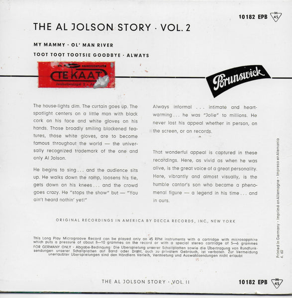 Al Jolson Story - Vol. II