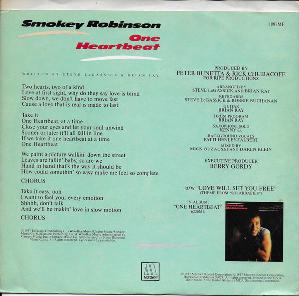 Smokey Robinson - One heartbeat (Amerikaanse uitgave)