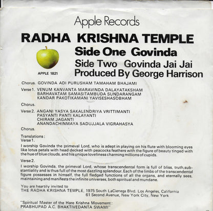 Radha Krishna Temple (London) - Govinda (Amerikaanse uitgave)
