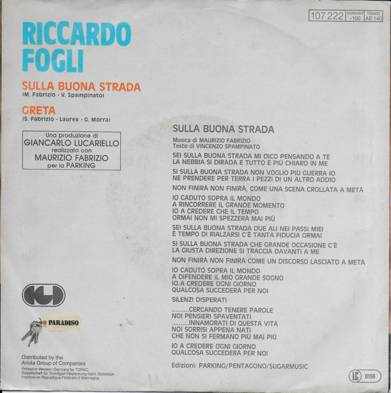 Riccardo Fogli - Sulla buona strada