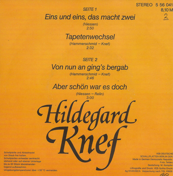 Hildegard Knef - Eins und eins, das macht zwei