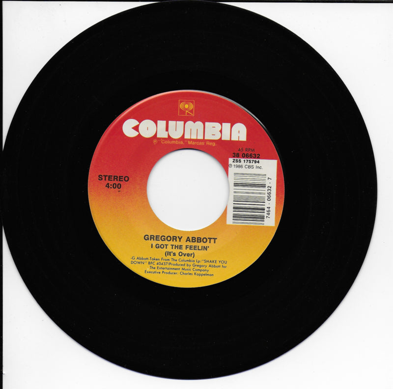 Gregory Abbott - I got the feelin' (it's over) (Amerikaanse uitgave)