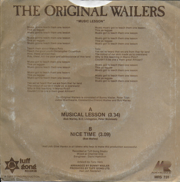 Original Wailers - Musical lesson