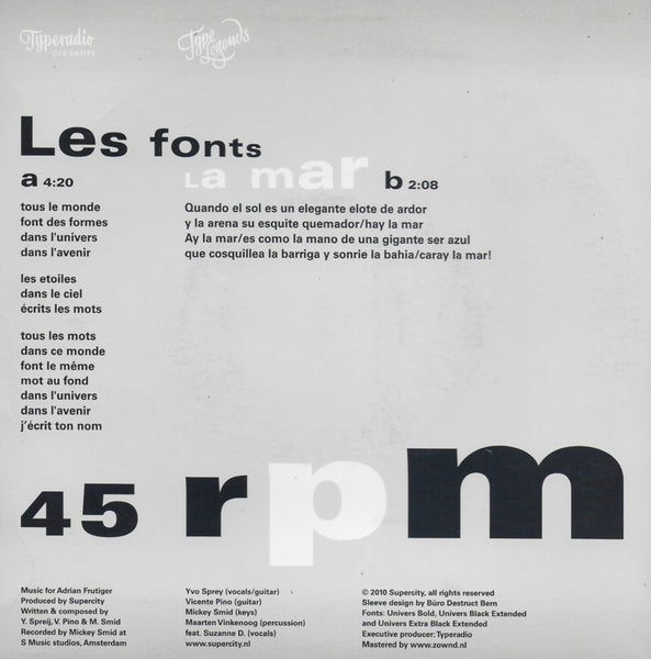 Supercity - Les fonts