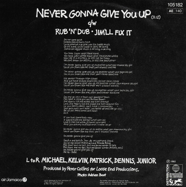 Musical Youth - Never gonna give you up (Franse uitgave)