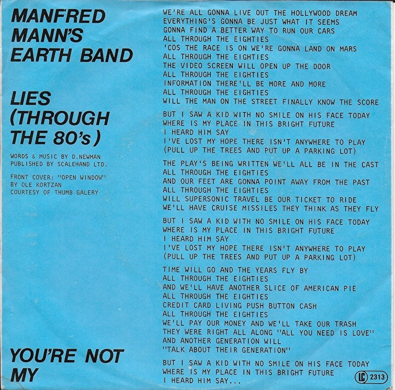 Manfred Mann's Earth Band - Lies (through the 80's)