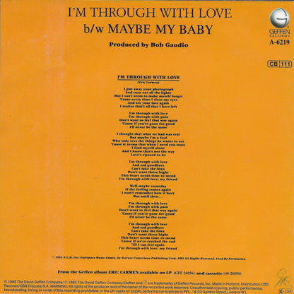 Eric Carmen - I'm through with love