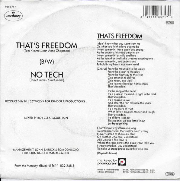 Tom Kimmel - That's freedom