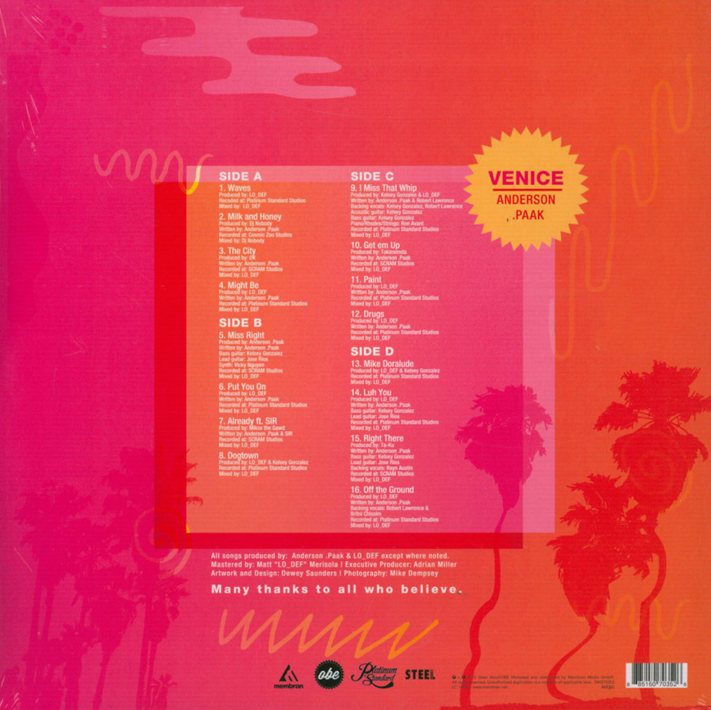 Anderson Paak - Venice (Limited purple vinyl) (2LP)