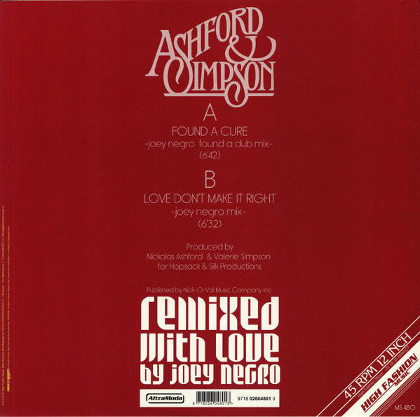 Ashford & Simpson - Found a cure (Joey Negro remix) (12" Maxi Single)