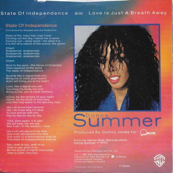 Donna Summer - State of independence (Engelse uitgave)