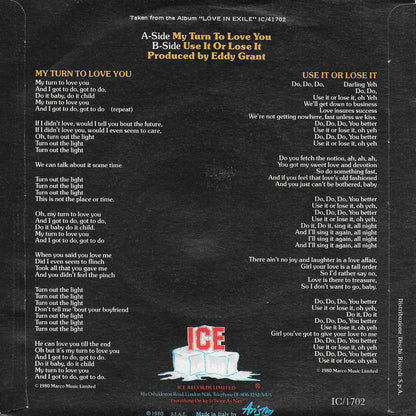 Eddy Grant - My turn to love you (Italiaanse uitgave)