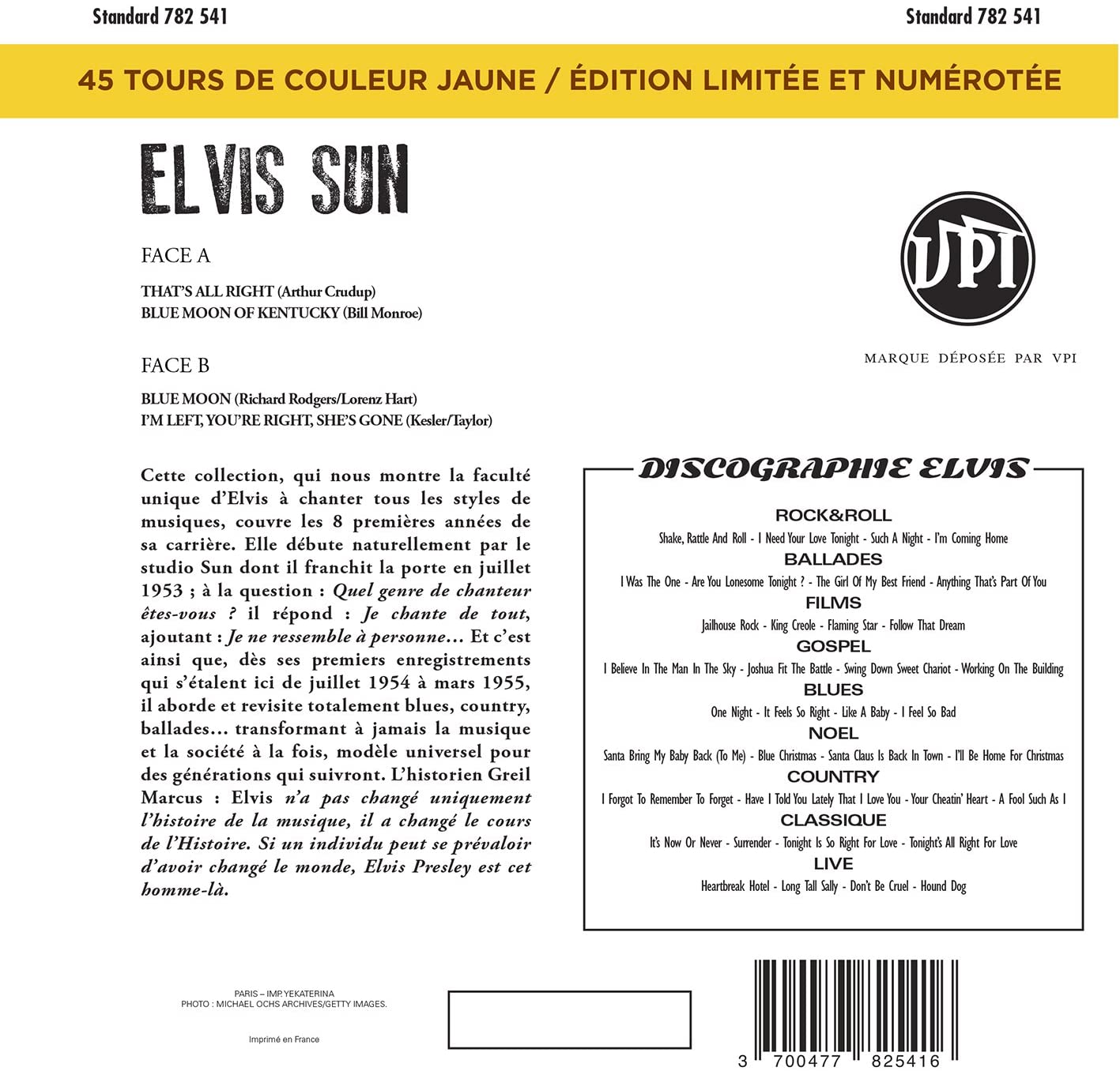 Elvis Presley - Signature collection 8 (Sun) (Limited edition, geel vinyl)