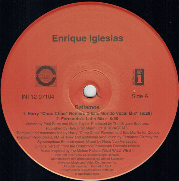 Enrique Iglesias - Bailamos (remixes) (12" Maxi Single)