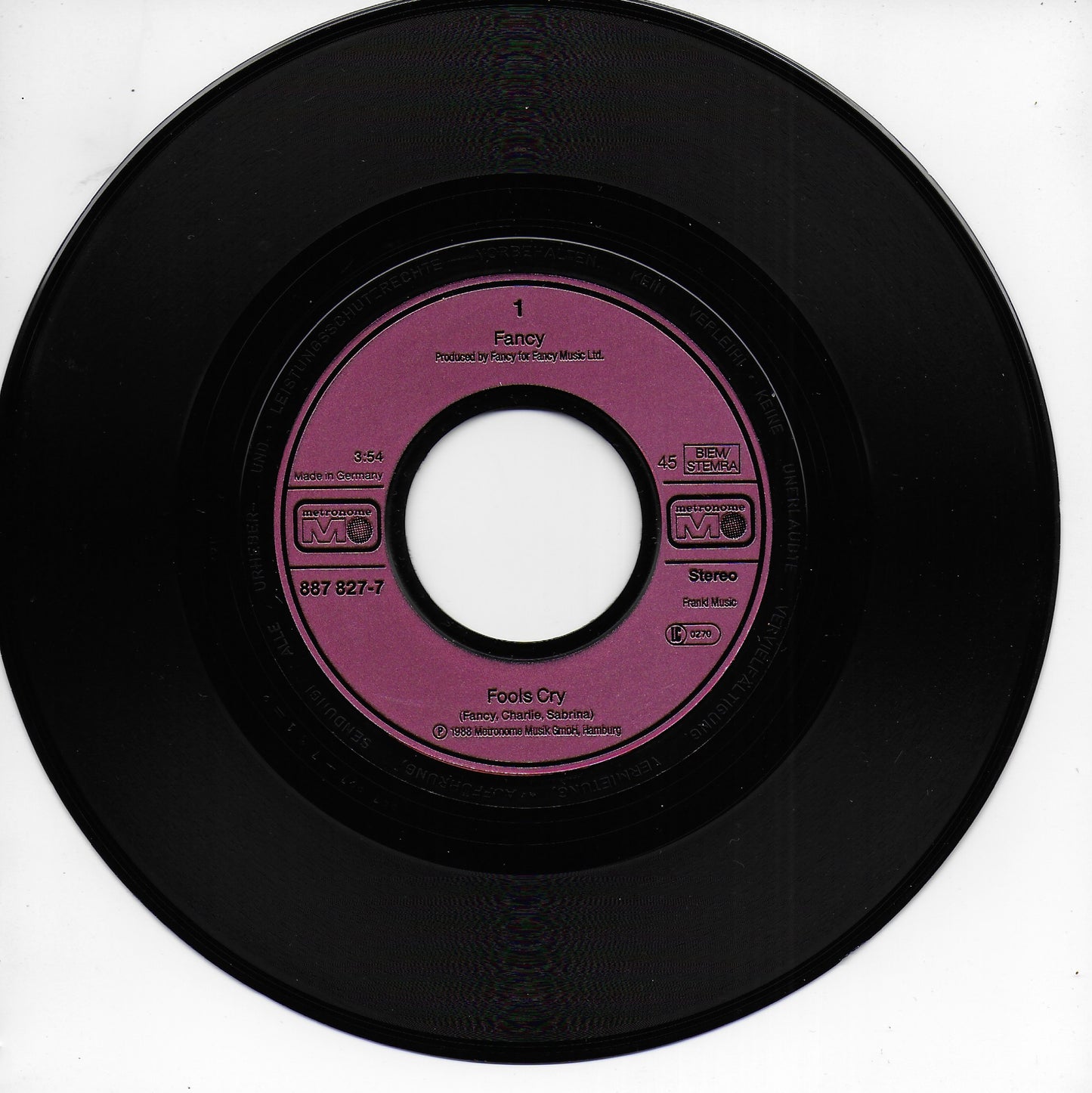 Fancy - Fools cry (Duitse uitgave)