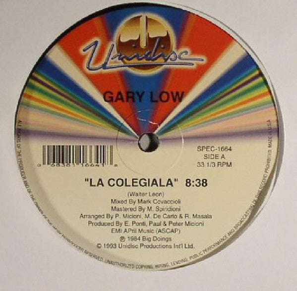 Gary Low - La colegiala / You are a danger (12" Maxi Single)