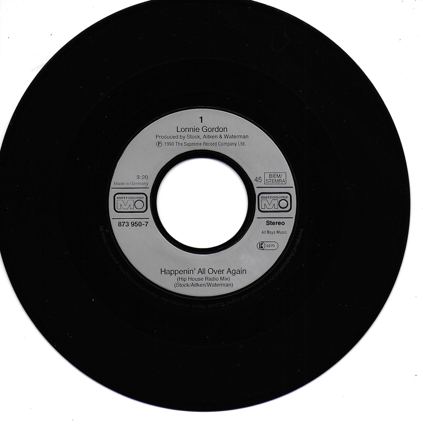 Lonnie Gordon - Happenin' all over again (Duitse uitgave)