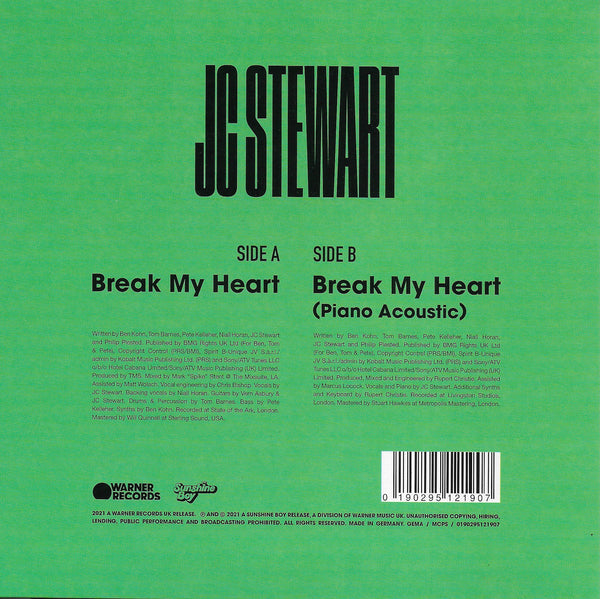 JC Stewart - Break my heart (Limited edition + 14" gesigneerde poster)