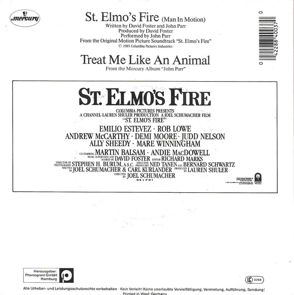 John Parr - St. Elmo's fire (Duitse uitgave)