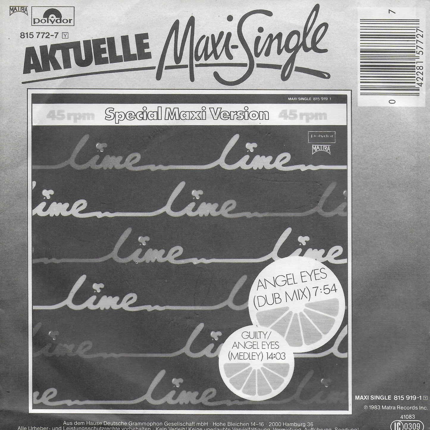 Lime - Angel eyes (Duitse uitgave)