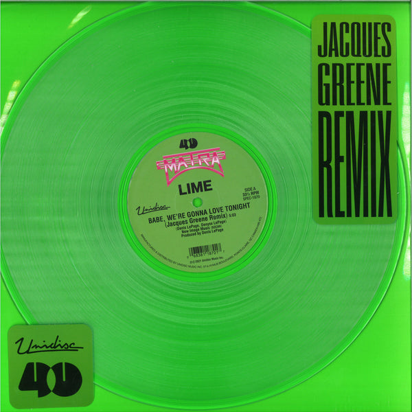 Lime - Babe, we're gonna love tonight (Jacques Greene Remix) (Clear vinyl) (12" Maxi Single)