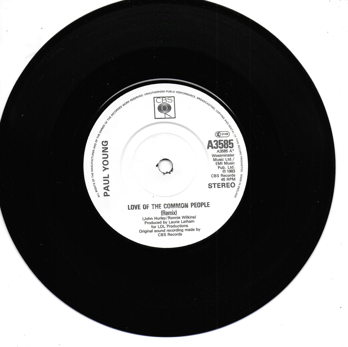 Paul Young - Love of the common people (Engelse uitgave)