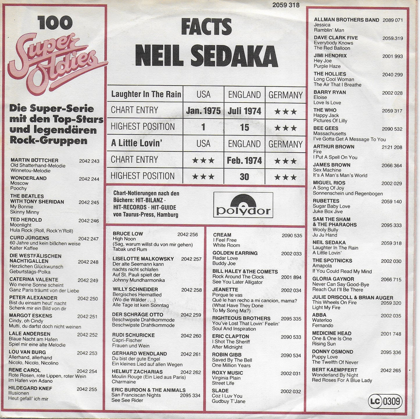 Neil Sedaka - Laughter in the rain / A little lovin'