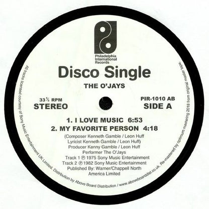 The O'Jays - I love music / Back stabbers (12" Maxi Single)